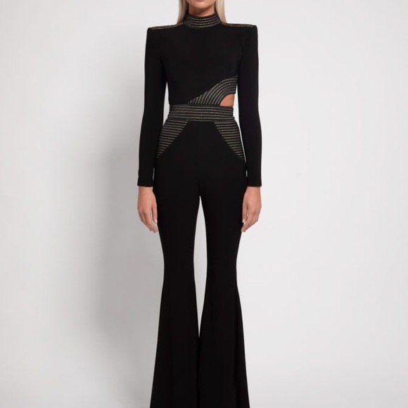 Zhivago Pants - Zhivago Black and Gold Jumpsuit